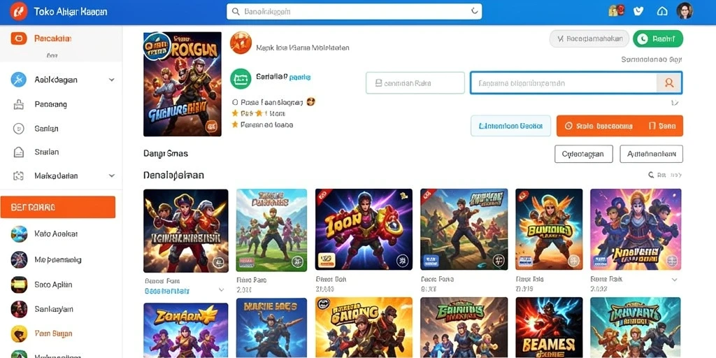 Tampilan awal game yang menarik dan ramah pengguna.